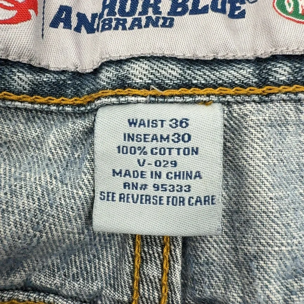 Vintage Anchor Blue Jeans Mens 36x30 Blue Cotton Baggy Loose Fit Skate Y2K Style